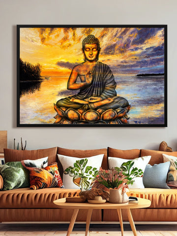 Yellow Buddha  Canvas Painting