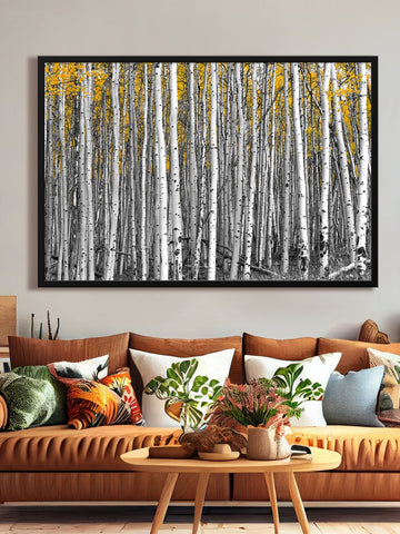 White Trees Forest Canvas Painting