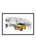 Yellow Jeep  Canvas Painting