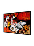 White Flowers and Cow canvas Panting