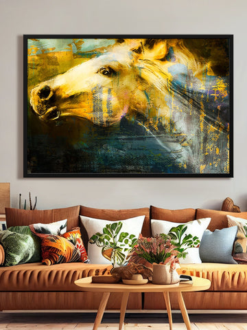 Yellow Horse Canvas Painting