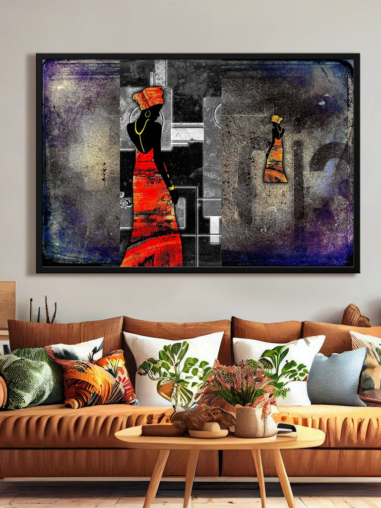 abstract Black lady Canvas Painting