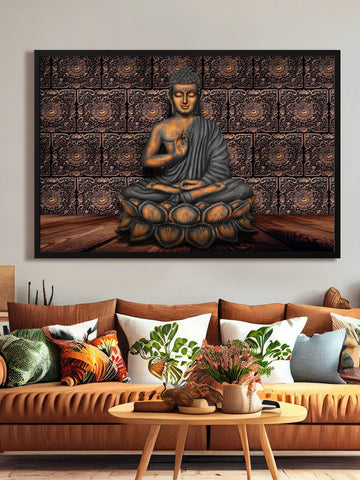 Brown  Buddha Canvas Painting